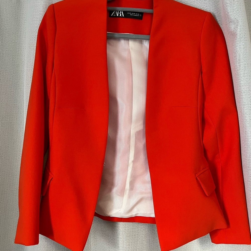 Zara Women's Bold Orange Blazer